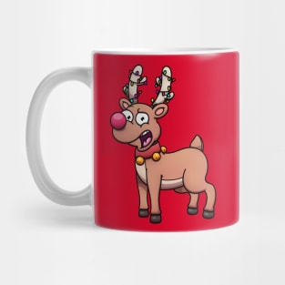 Cute Christmas Reindeer With Christmas Lights Mug